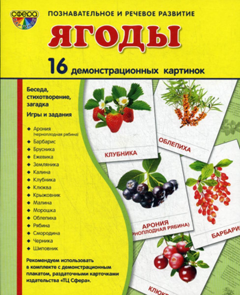 Демонстрационные картинки. Ягоды: 16 демонстрационных картинок