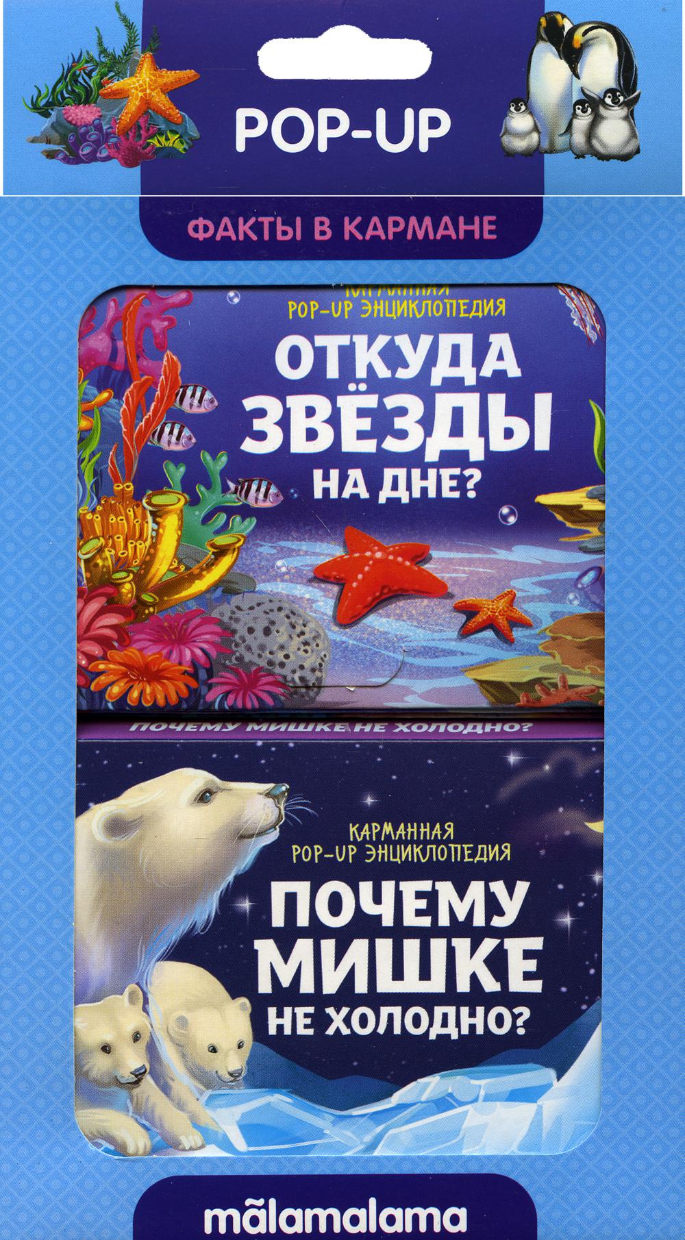 Набор «Факты в кармане». Откуда звезды на дне и почему мишке не холодно? Книжки-панорамки (2 шт)