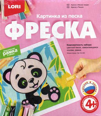 Фреска. Картина из песка "Мишка панда"