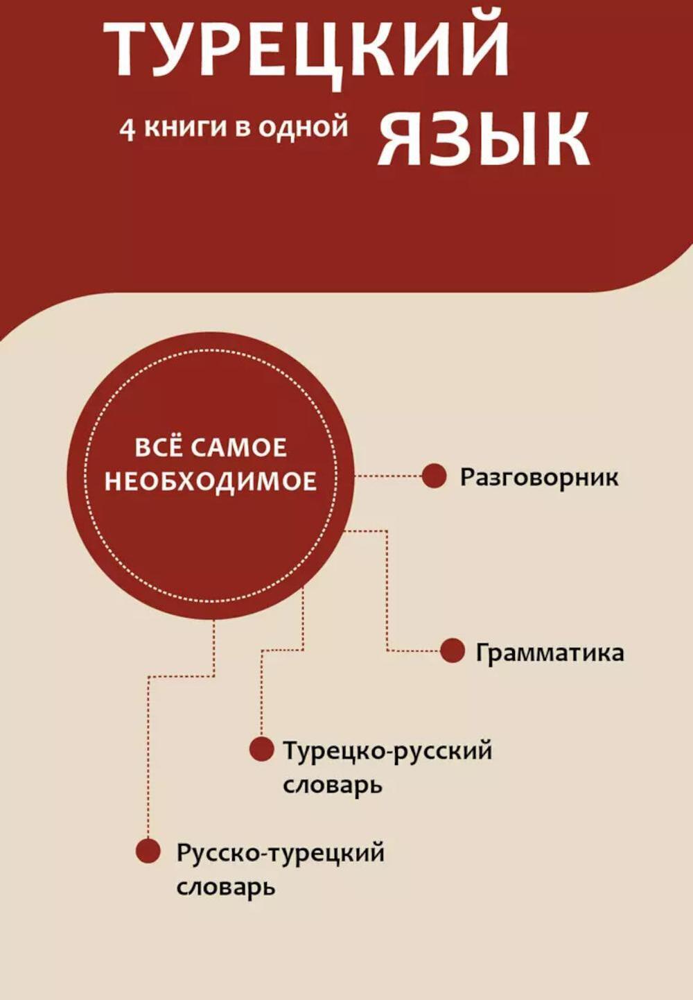 Турецкий язык. 4 книги в одной: разговорник, турецко-русский словарь, русско-турецкий словарь, грамматика