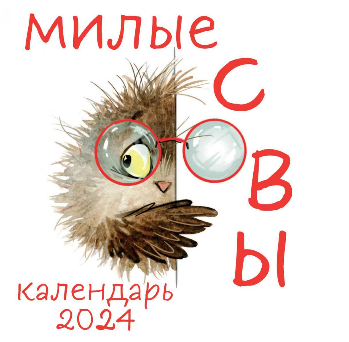 Милые совы. Календарь настенный на 2024 год