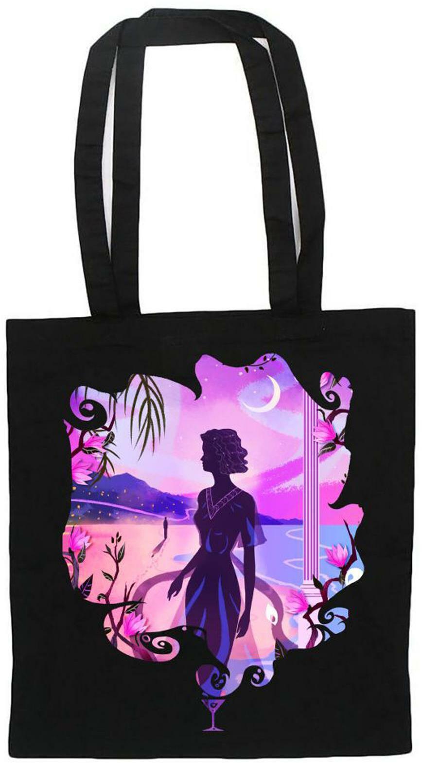 Сумка холщовая. "Ночь нежна" (черная, 35х40 см)