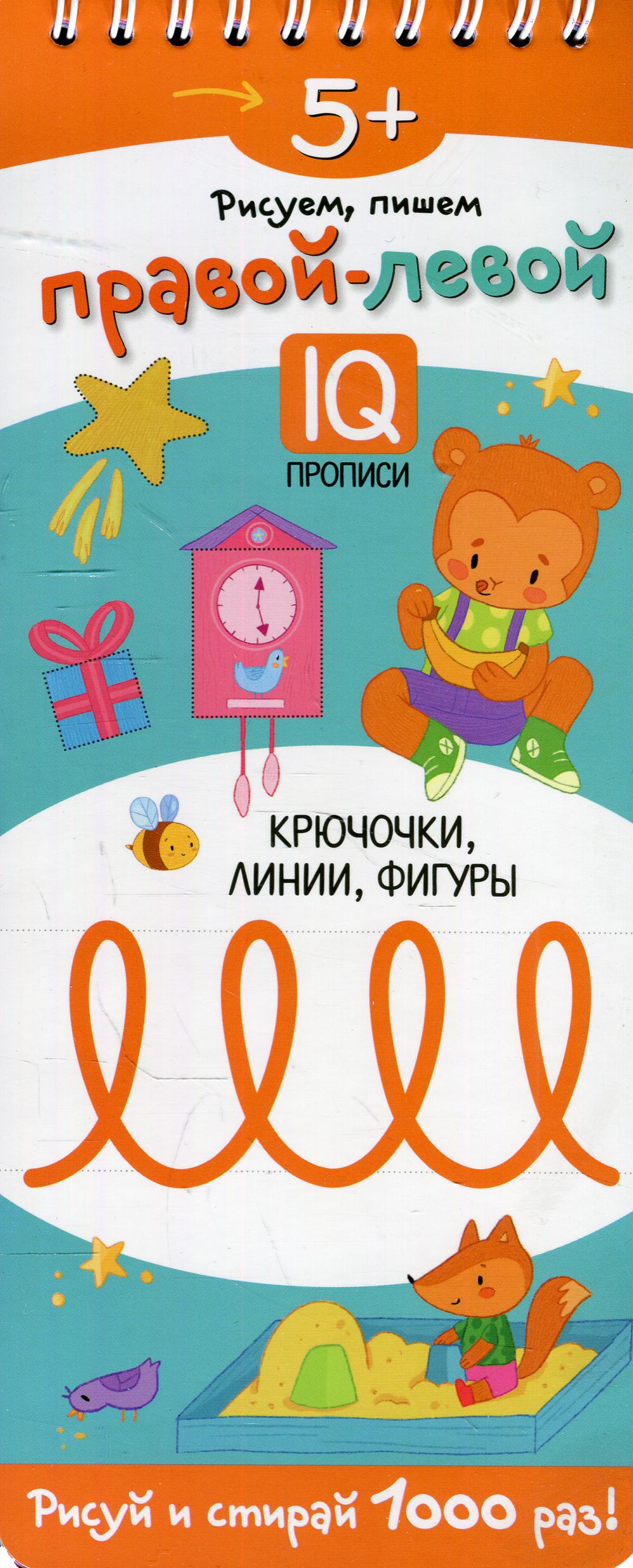Рисуем, пишем правой-левой. Крючочки, линии, фигуры. (Многоразовые прописи на пружинке 5+)