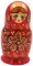 Матрешка Н. красная (5 матрешек, 9см)