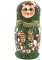Матрешка Колосок малый (зеленая) (5 матрешек, 10 см)
