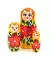 Матрешка Нина желтая  (3 матрешки, 9см)