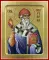 Икона Спиридона Тримифунтского, святителя (фиолетовое облачение с огнем) (на дереве): 125 х 160